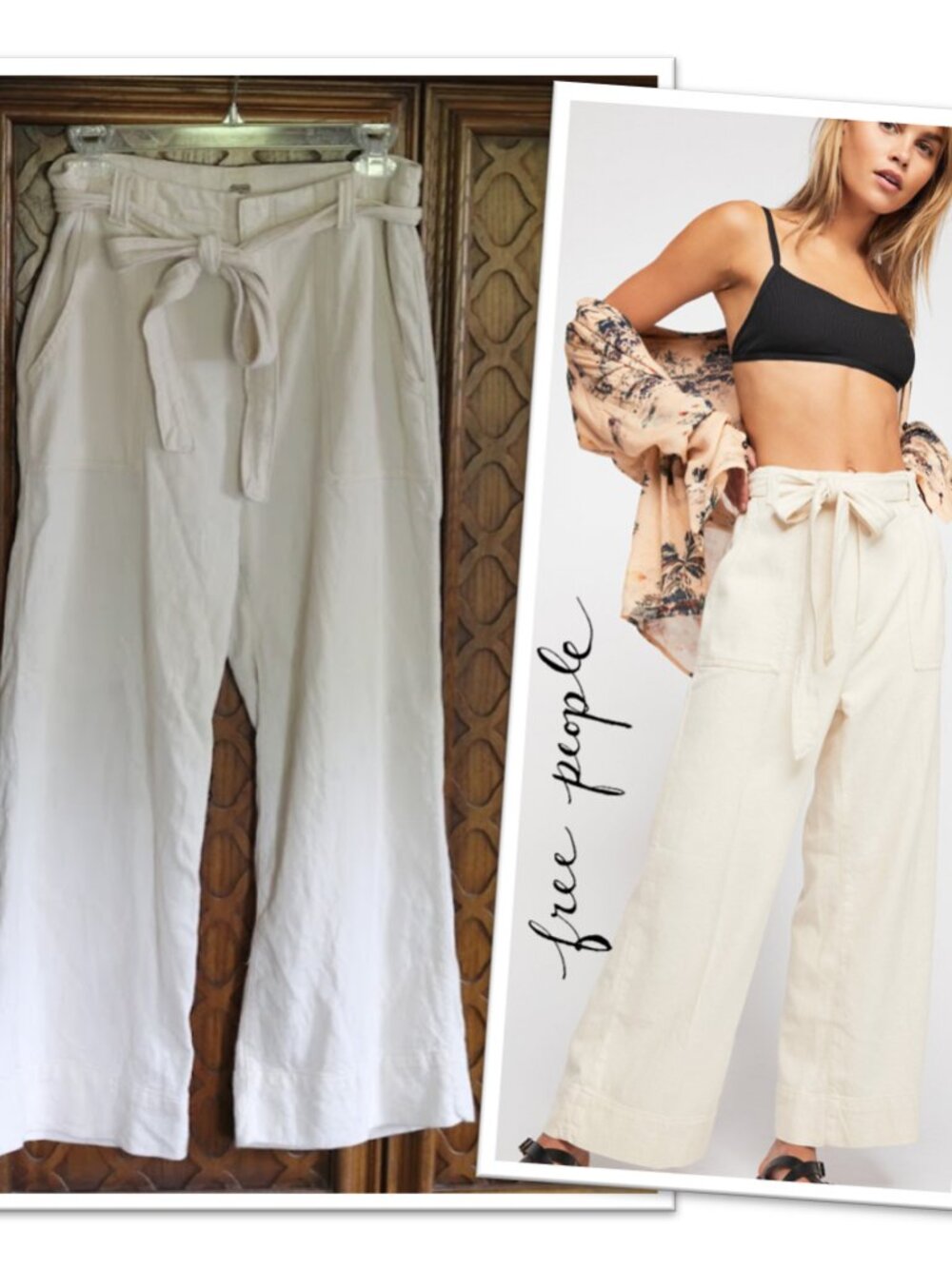 FREE PEOPLE Women's Harper Wide-Leg Tie-Waist Pants - Size 4